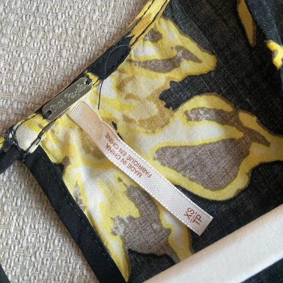 Free People Dress Women’s XS First Kiss Floral Print Boho Maxi in Black & Yellow - Picture 6 of 10